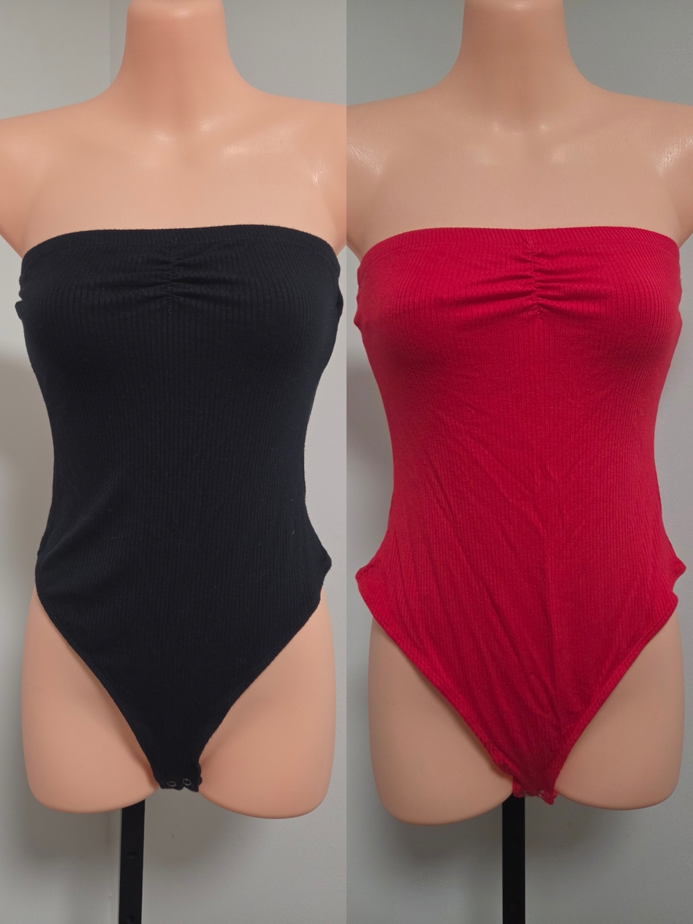Black & Red Strapless Bodysuits (Bundle)